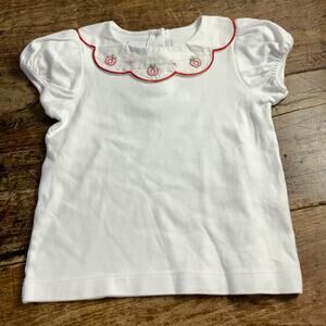 Little English Embroidered Apple Collar short sleeve size 4T
